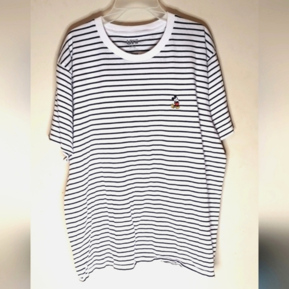 GUC Mickey Stands Short Sleeve Striped T-Shirt